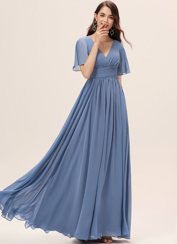 Robe Pastel Rose Demoiselle D'Honneur Élégante - gallery 3