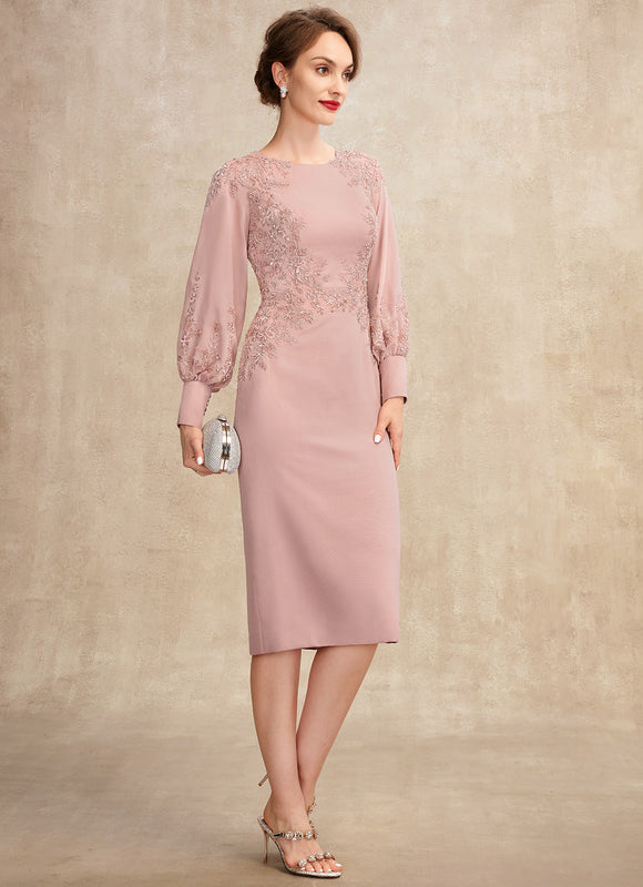 Robe Pastel Rose Fourreau Mère De La Mariée - gallery 1