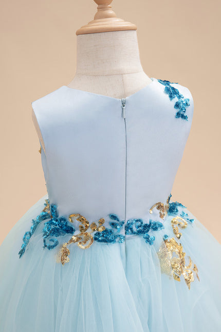 Robe Pastel Bleu Col Rond Princesse - gallery 7