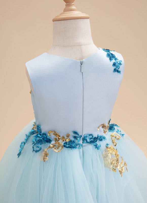 Robe Pastel Bleu Col Rond Princesse - gallery 7