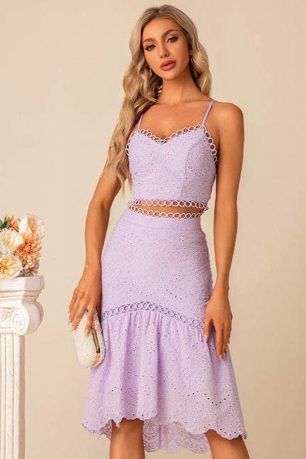 Robe Pastel Lavande Col V Fourreau Midi - gallery 4