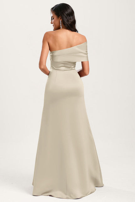 Robe Pastel Rose Satin Longueur Ras Du Sol - gallery 9