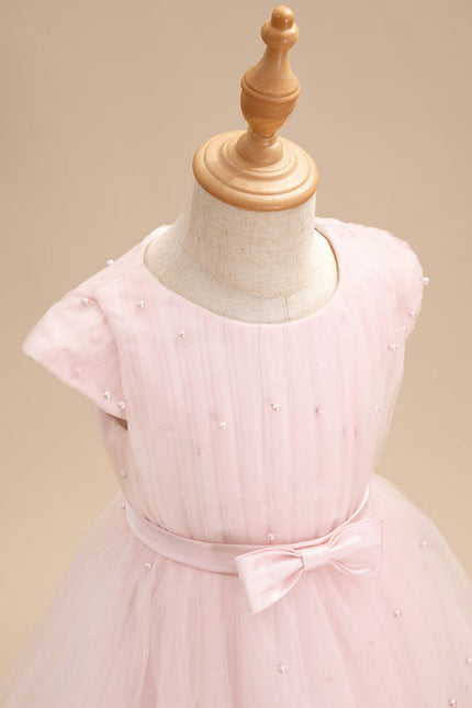 Robe Pastel Rose Tulle Avec Perles - gallery 5