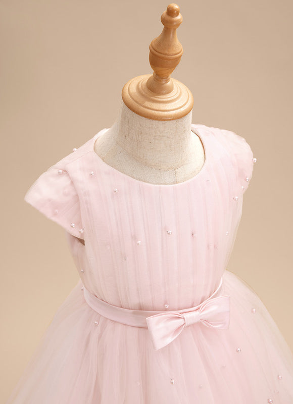Robe Pastel Rose Tulle Avec Perles - gallery 5