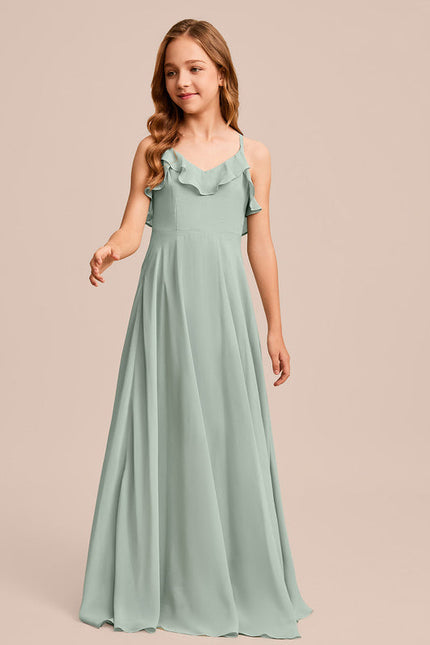 Robe Pastel Verte Col V Longueur Maxi - gallery 2