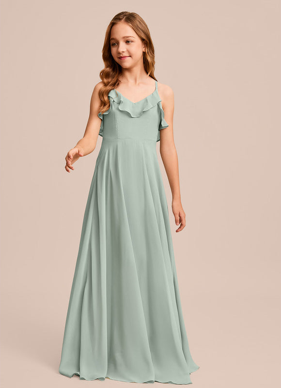 Robe Pastel Verte Col V Longueur Maxi - gallery 2