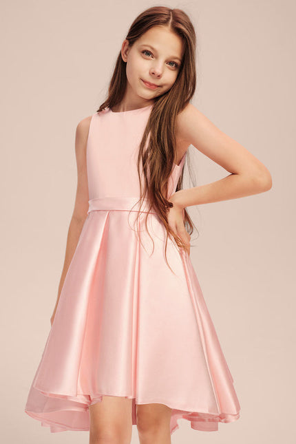 Robe Pastel Rose Col Rond Trapèze Junior - gallery 5