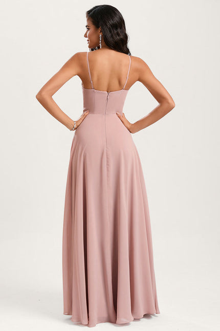Robe Pastel Rose Demoiselle D'Honneur Élégante - gallery 4