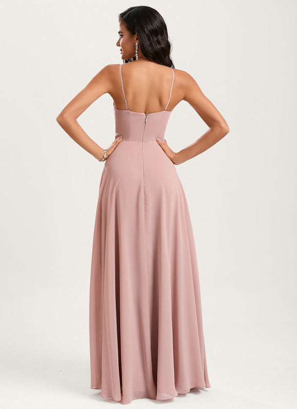 Robe Pastel Rose Demoiselle D'Honneur Élégante - gallery 4