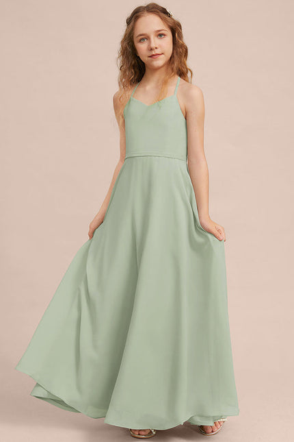 Robe Pastel Verte Col V Longueur Maxi - gallery 2