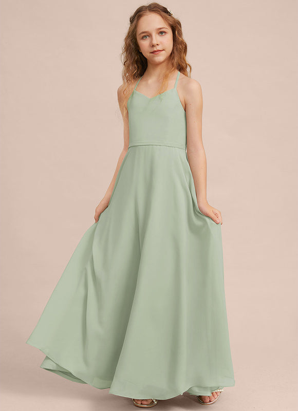Robe Pastel Verte Col V Longueur Maxi - gallery 2
