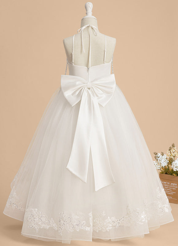 Robe Pastel Demoiselle D'Honneur Blanche Tulle - gallery 5