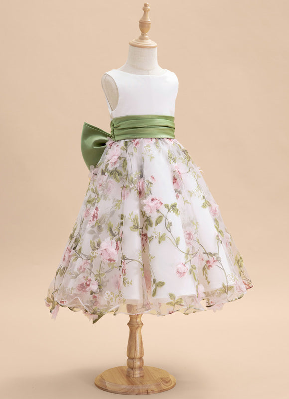 Robe Pastel Demoiselle D'Honneur Blanche Fleurie - gallery 4