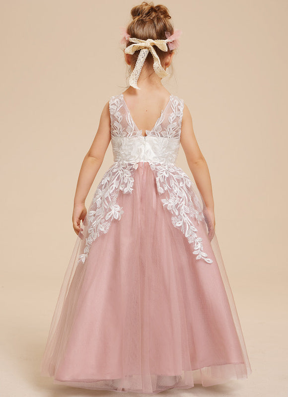 Robe Pastel Blanche Fille Mariage Fleurs - gallery 5