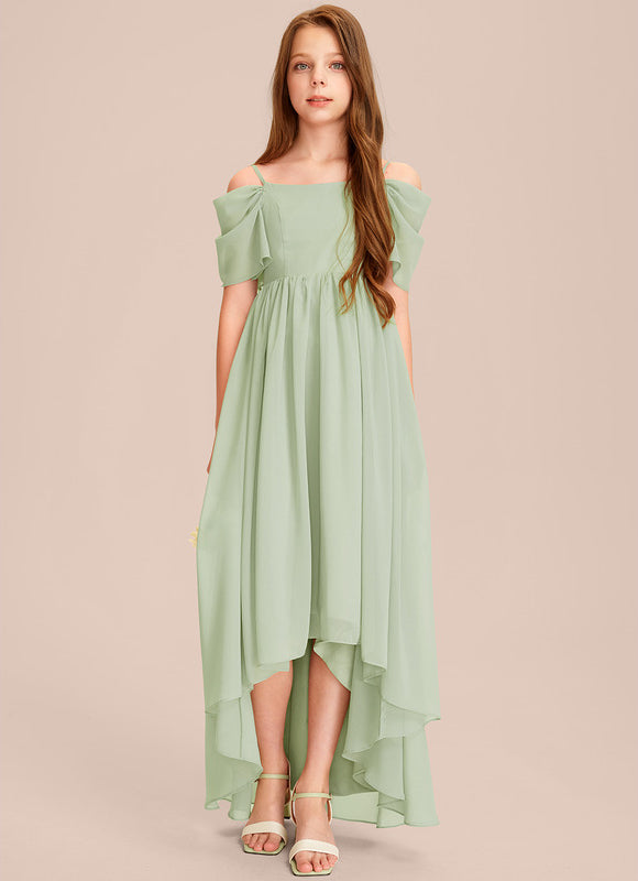 Robe Pastel Vert Mousseline Trapèze Junior