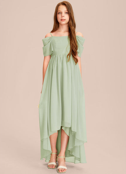 Robe Pastel Vert Mousseline Trapèze Junior