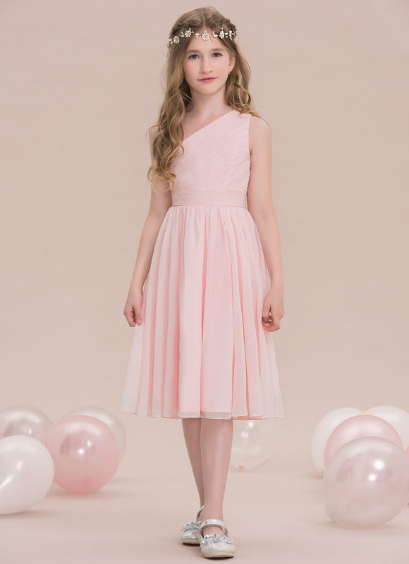 Robe Pastel Décolleté Asymétrique Bleu - gallery 3