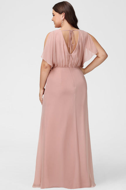 Robe Pastel Rose Demoiselle D'Honneur Fluide - gallery 9