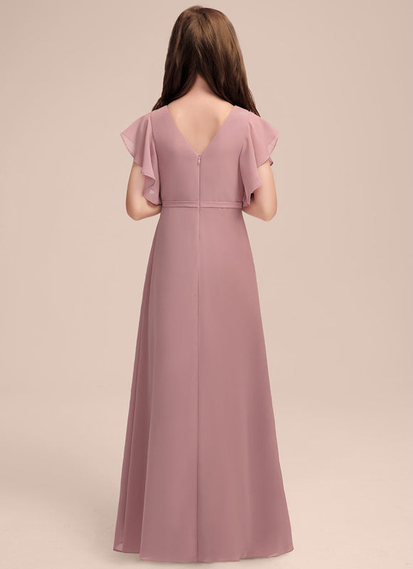 Robe Pastel Demoiselle D'Honneur Bleu Clair - gallery 4