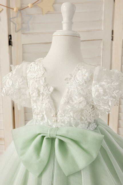 Robe Pastel Verte Dentelle Demoiselle D'Honneur - gallery 9