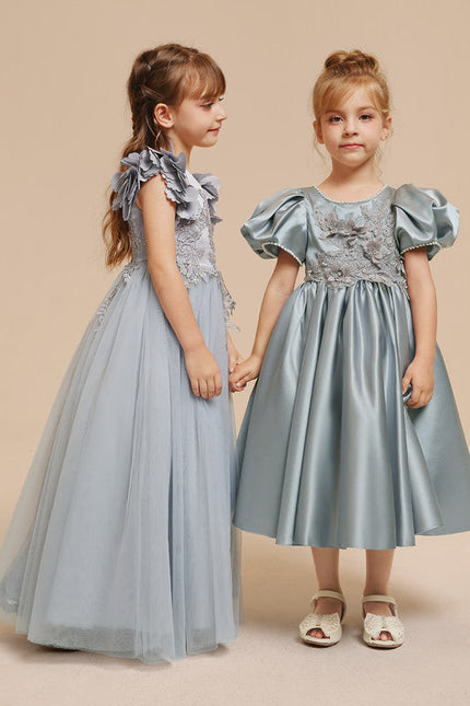 Robe Pastel Bleu Ciel Trapèze Satin - gallery 7