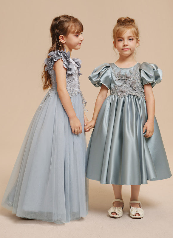 Robe Pastel Bleu Ciel Trapèze Satin - gallery 7