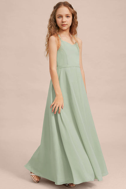 Robe Pastel Verte Col V Longueur Maxi - gallery 4