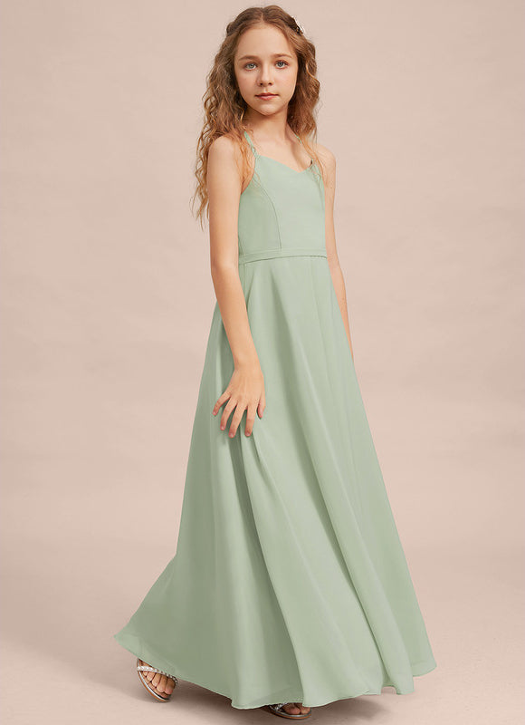 Robe Pastel Verte Col V Longueur Maxi - gallery 4