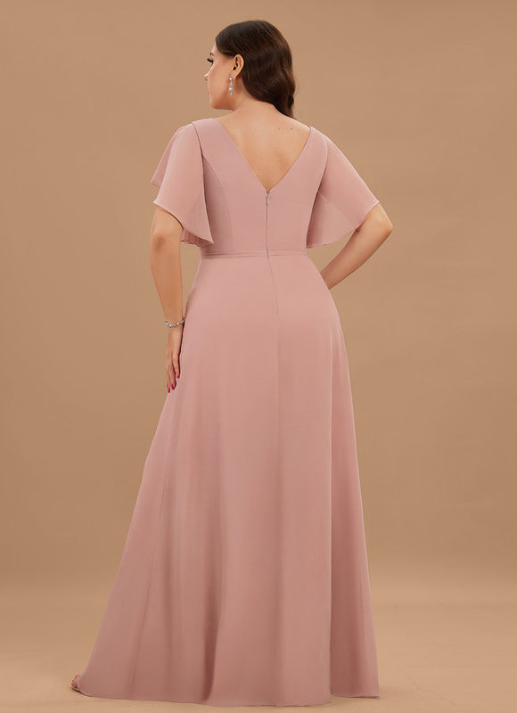 Robe Pastel Rose Demoiselle D'Honneur Élégante - gallery 7