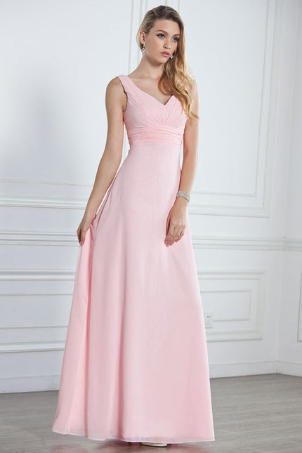 Robe Pastel Rose Demoiselle D'Honneur À Volants