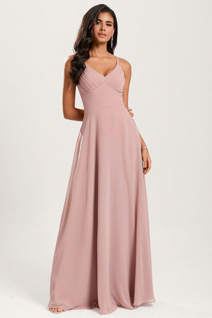 Robe Pastel Rose Demoiselle D'Honneur Élégante
