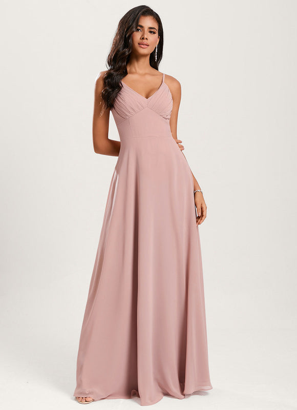 Robe Pastel Rose Demoiselle D'Honneur Élégante