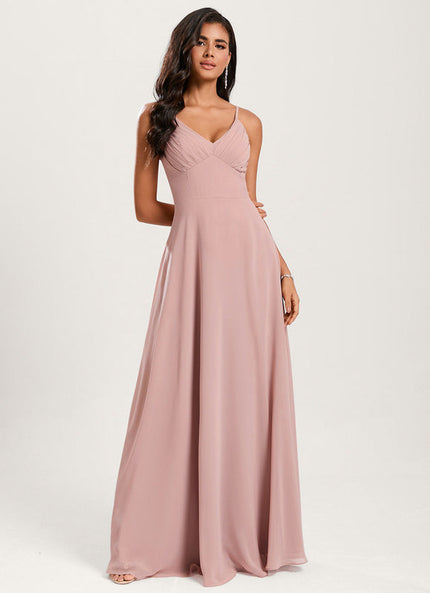 Robe Pastel Rose Demoiselle D'Honneur Élégante