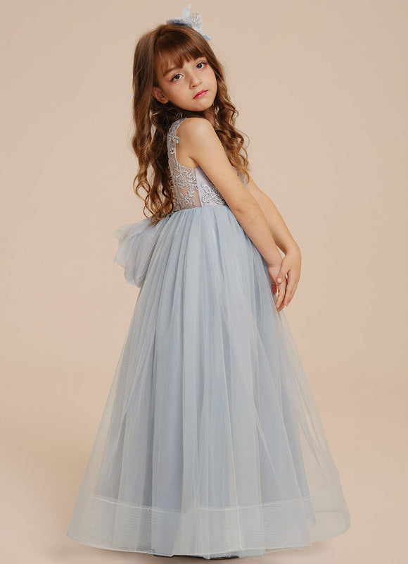 Robe Pastel Bleu Col Rond Longue - gallery 8