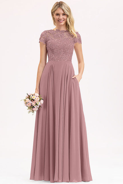 Robe Pastel Rose Demi-Saison Col Rond