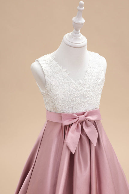 Robe Pastel Rose Demoiselle D'Honneur Satin - gallery 6