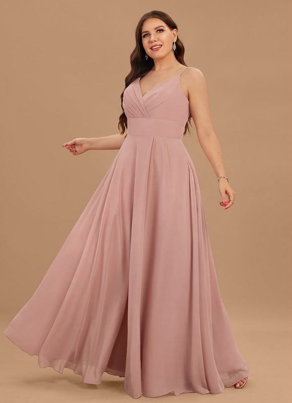 Robe Pastel Bleu Col V Longue - gallery 7