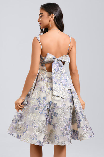 Robe Pastel Fleurie Blanche Et Lavande - gallery 1