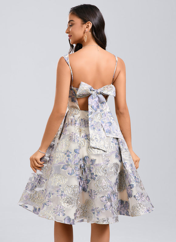 Robe Pastel Fleurie Blanche Et Lavande - gallery 1