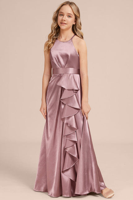 Robe Pastel Rose Satin Demoiselle D'Honneur