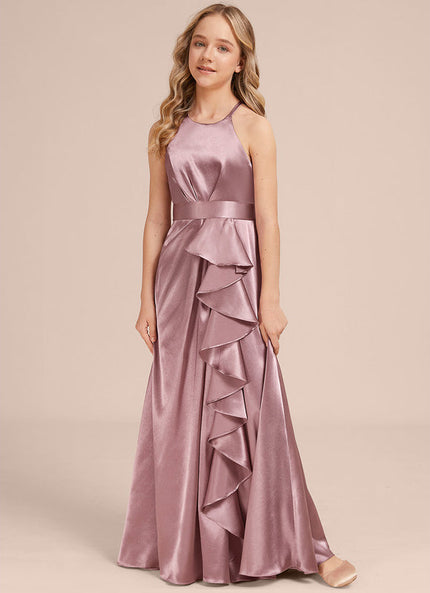 Robe Pastel Rose Satin Demoiselle D'Honneur