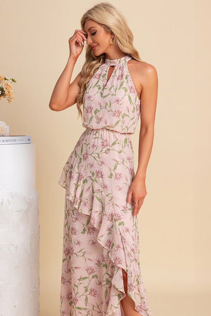 Robe Pastel Rose Imprimé Fleurs Maxi - gallery 6