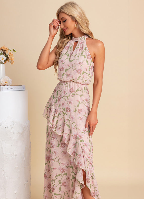 Robe Pastel Rose Imprimé Fleurs Maxi - gallery 6