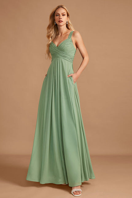 Robe Pastel Rose Demoiselle D'Honneur Élégante - gallery 1