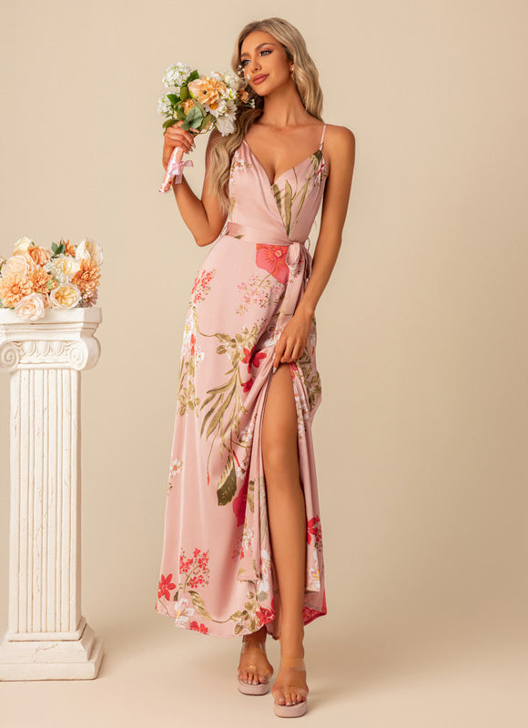Robe Pastel Florale Rose Satinée - gallery 4