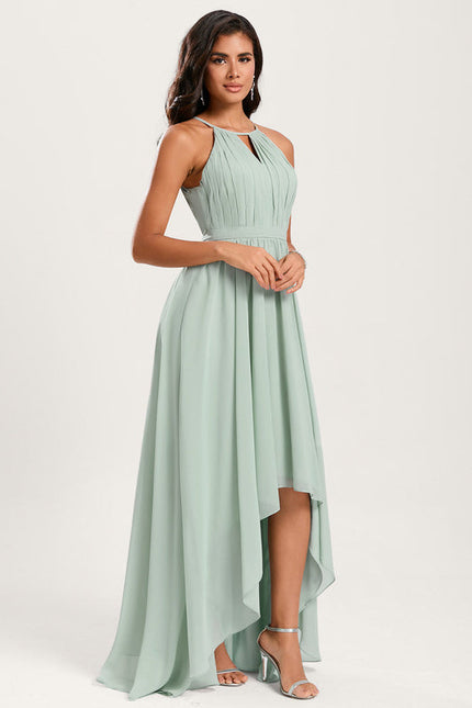 Robe Pastel Rose Trapèze Mousseline Volants - gallery 1