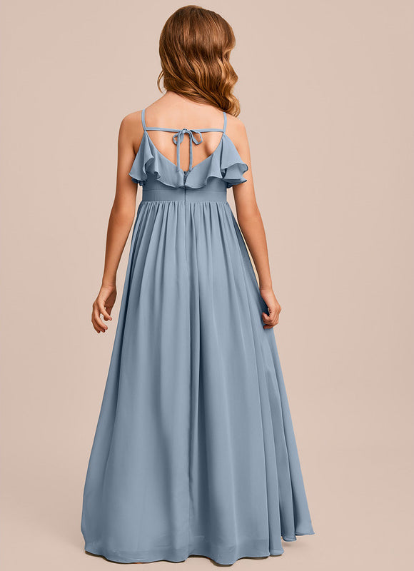 Robe Pastel Verte Col V Longueur Maxi - gallery 5