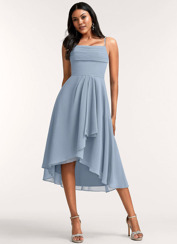 Robe Pastel Bluette Trapèze À Volants - gallery 3