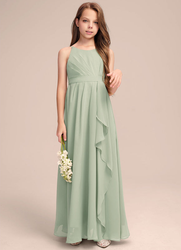 Robe Pastel Rose Demoiselle D'Honneur Volants - gallery 1
