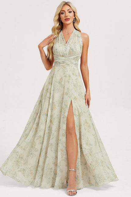 Robe Pastel Rose Trapèze Décolleté Col V - gallery 4